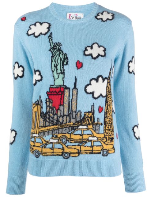 MC2 Saint Barth New York Postcard crew-neck jumper Women