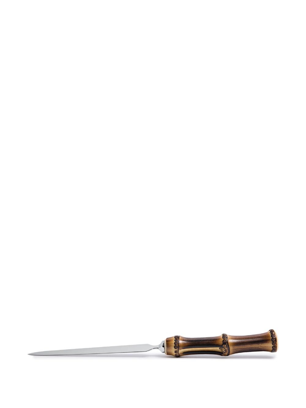 Shop Lorenzi Milano Bamboo Letter Opener In Brown