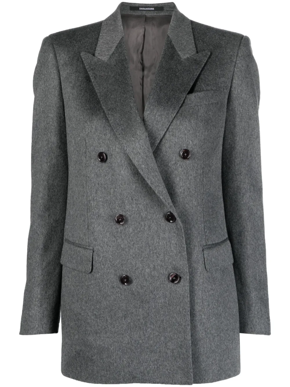 Tagliatore Jamine Double-breasted Cashmere Blazer In Grey