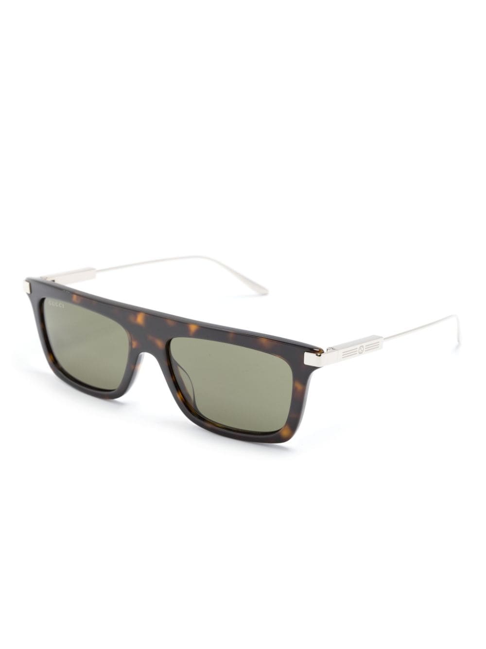 Gucci Eyewear Interlocking G logo-engraved rectangle-frame sunglasses - Bruin