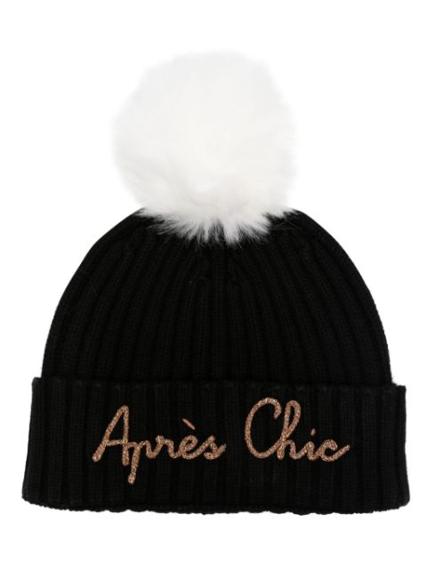 MC2 Saint Barth Apres Chic-embroidered ribbed-knit beanie Women