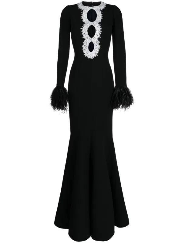 Andrew Gn cut out crystal embellished Gown Farfetch