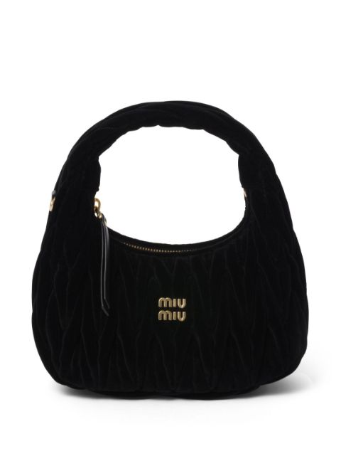 Miu Miu Wander matelasse velvet shoulder bag Women