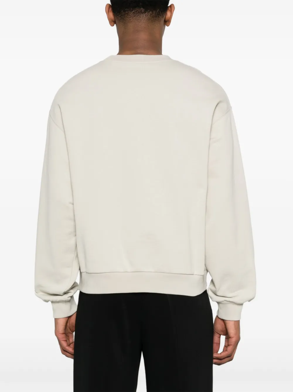 Shop Gucci Logo-print Cotton Sweatshirt In Neutrals