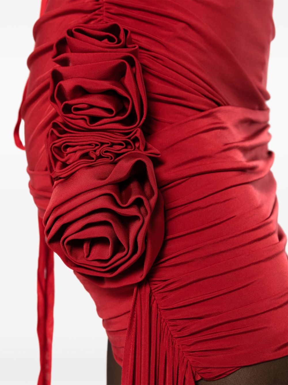 Shop Magda Butrym Flower-detailing Draped-design Skirt In Red