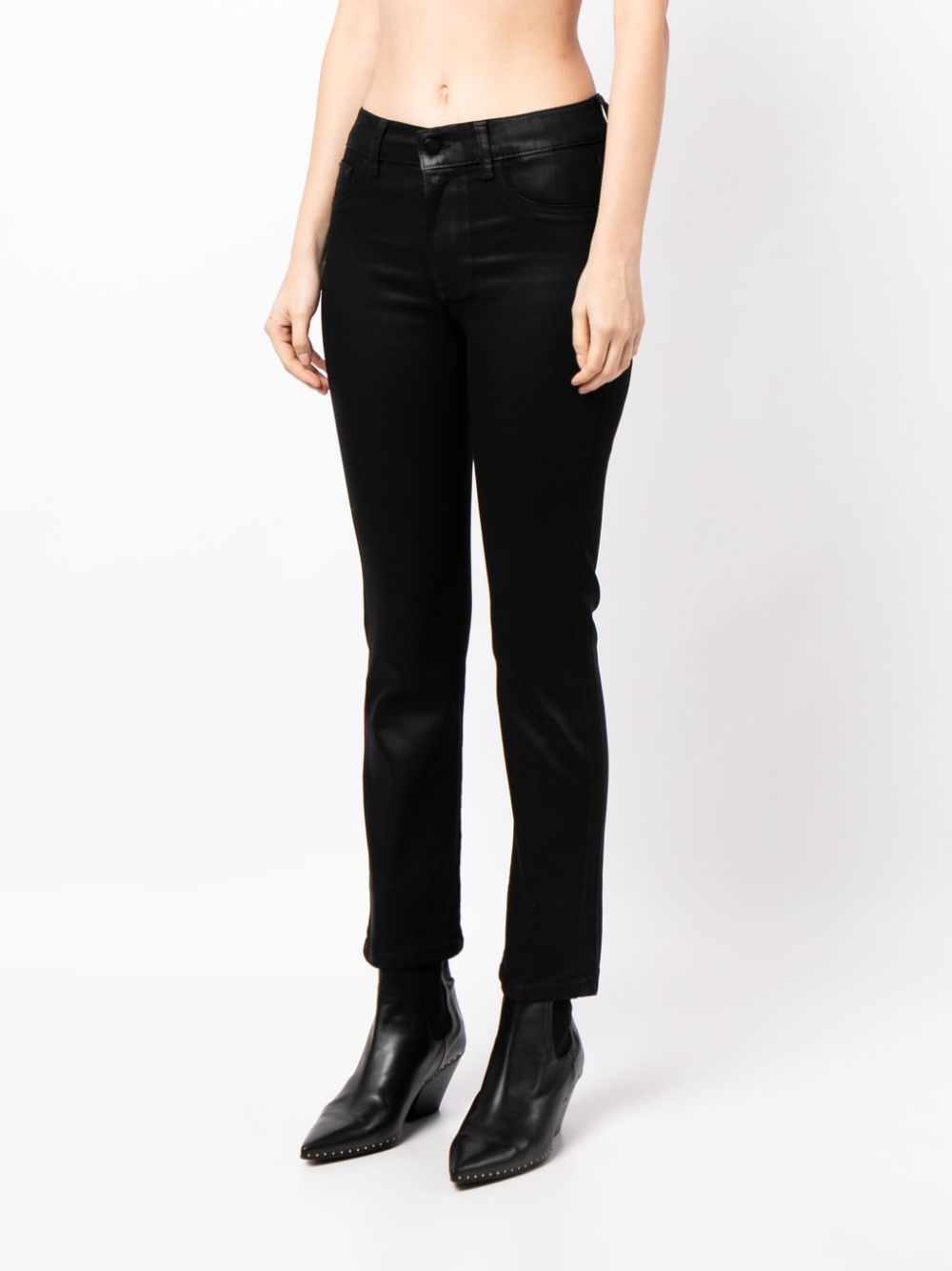 Shop Dl1961 Mira Mid-rise Skinny Jeans In Schwarz