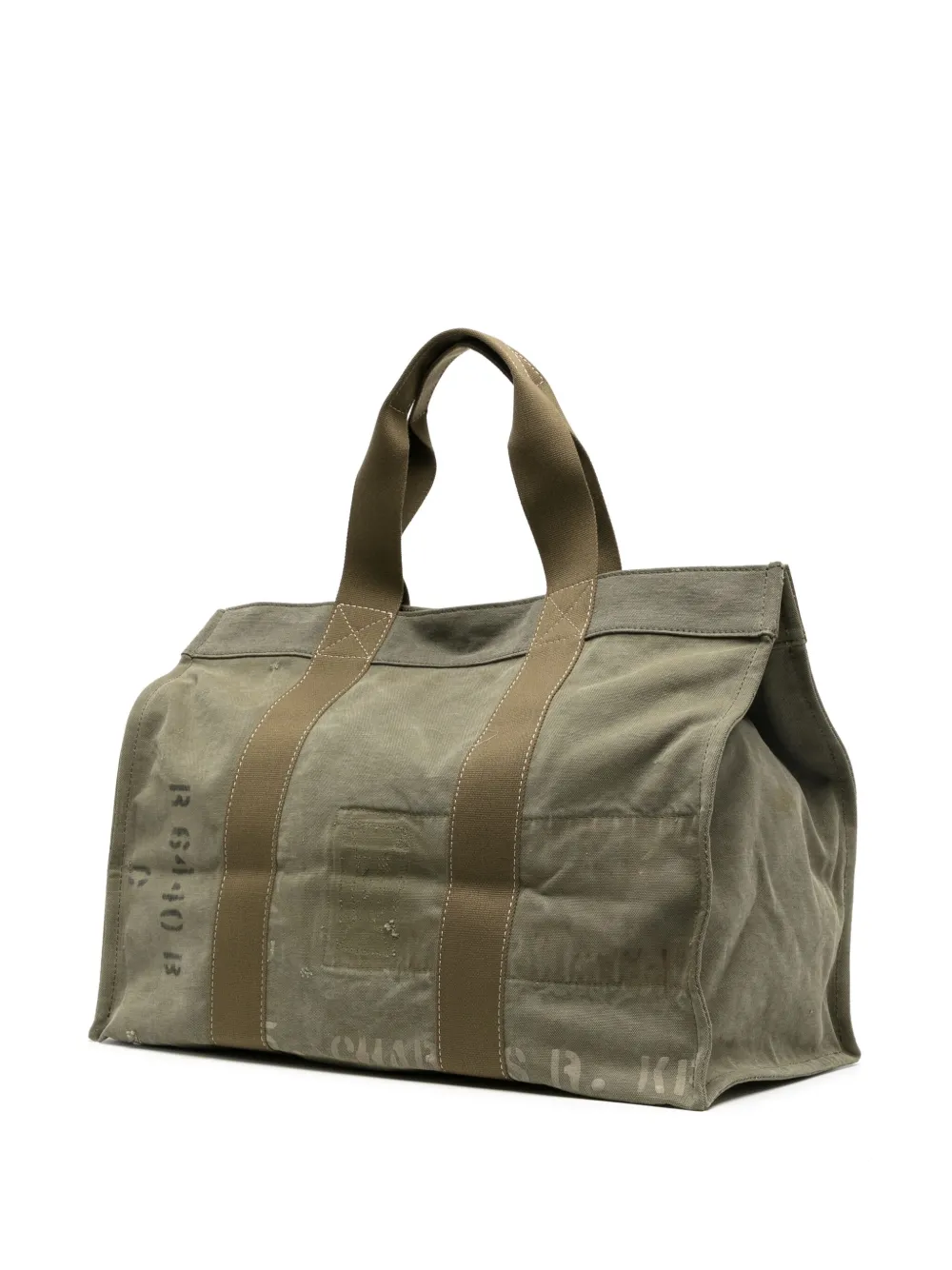 Readymade Logo-print Cotton-canvas Tote Abg In Green