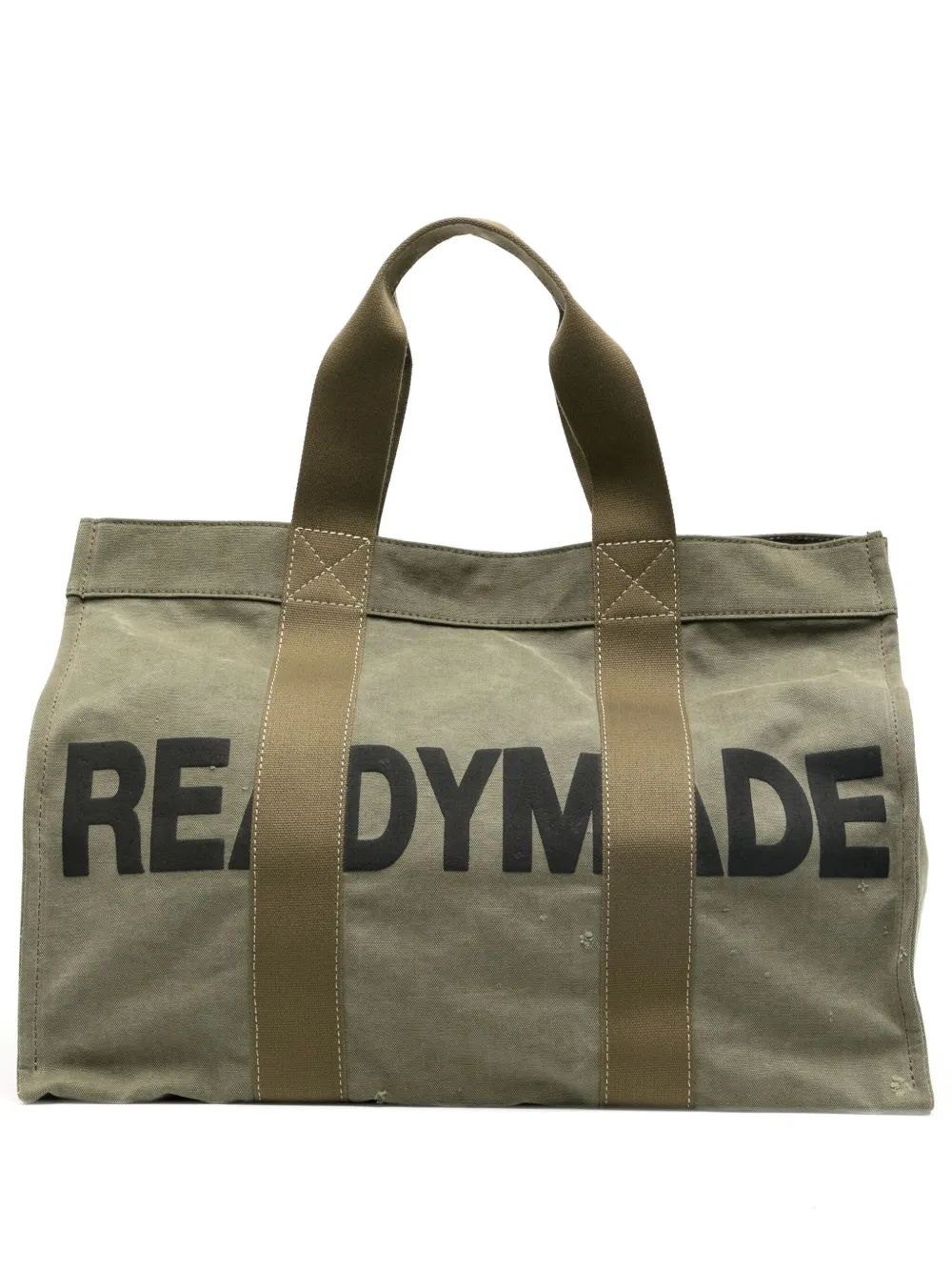 Readymade Logo-print Cotton-canvas Tote Abg In Green