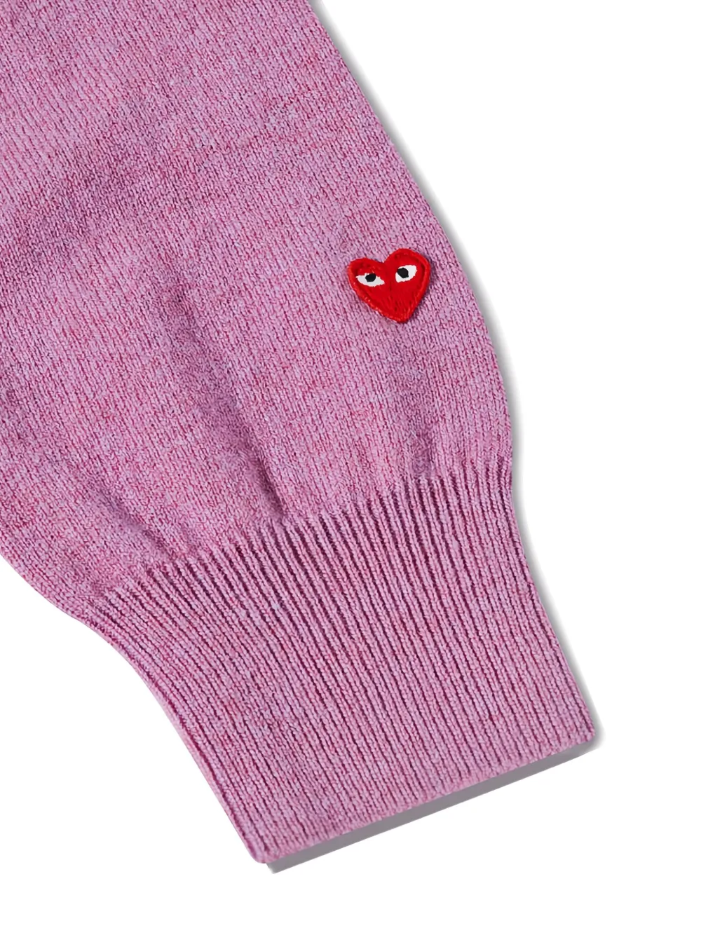 Comme Des Garçons Play V-neck Logo-detail Sweater In Pink