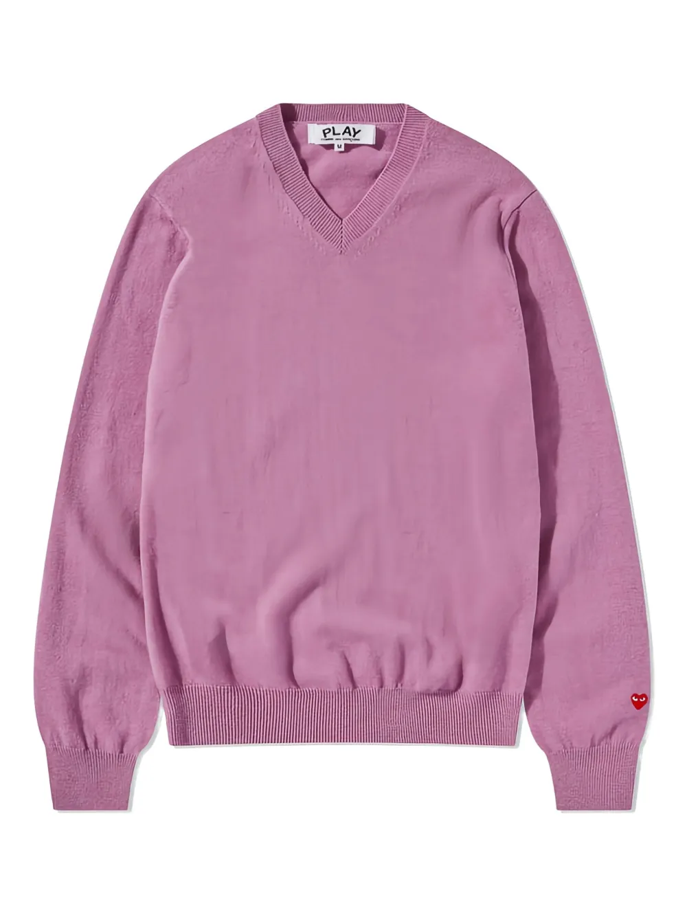 Comme Des Garçons Play V-neck Logo-detail Sweater In Pink