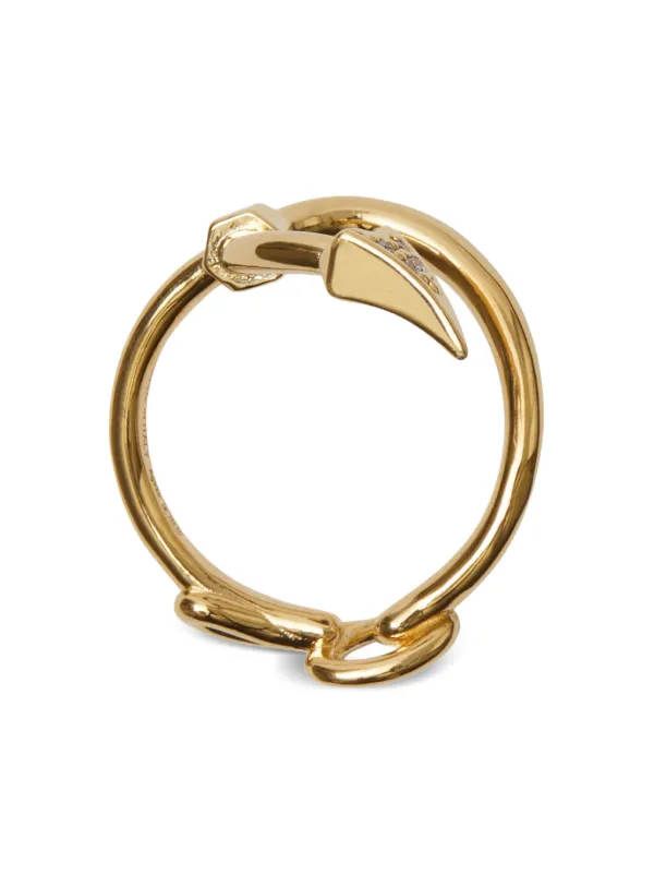 Burberry Hook Pavé Silver Ring - Farfetch