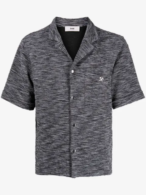GmbH Camicia mélange con applicazione logo