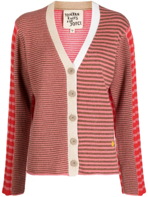 YANYAN KNITS striped V-neck cardigan