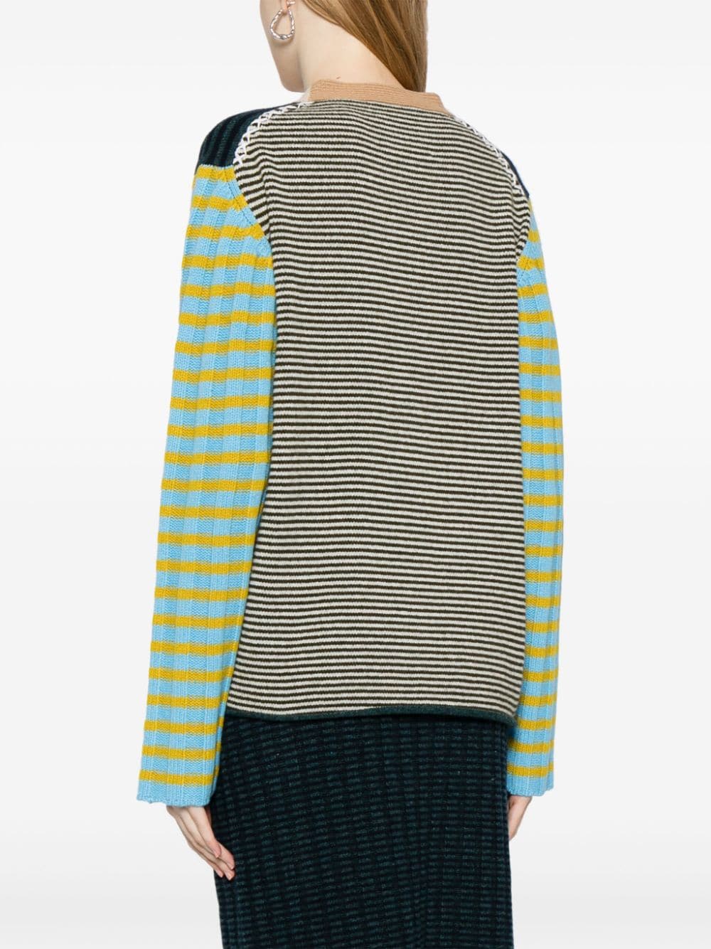 Shop Yanyan Knits Logo-embroidered V-neck Cardigan In Multicolour