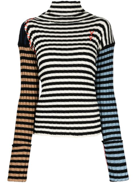 YANYAN KNITS colour-block striped jumper