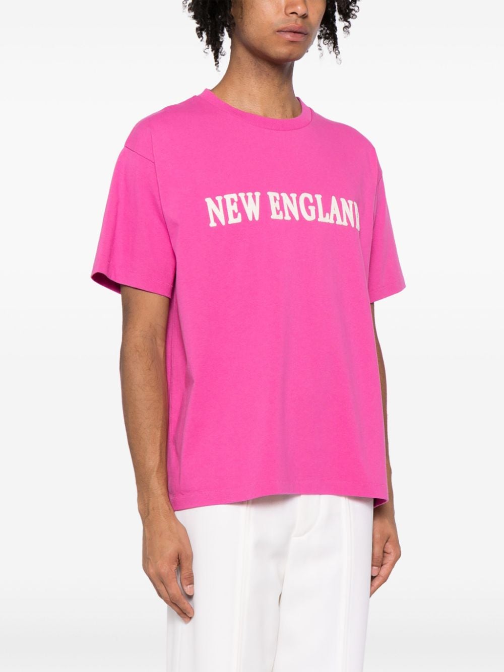 Shop Bode New England Cotton T-shirt In Pink