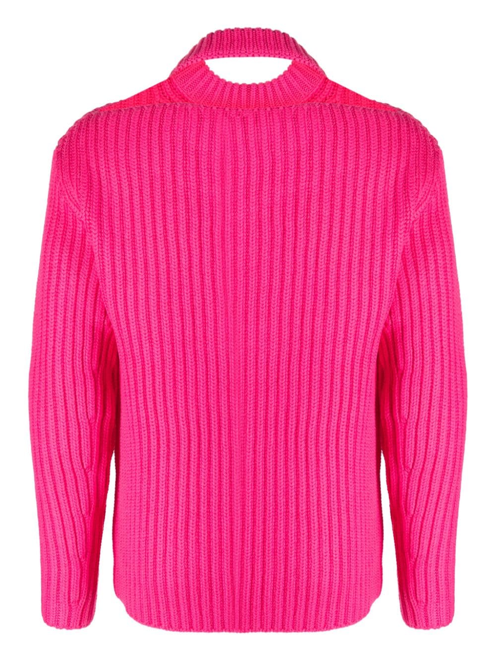 Shop Botter Cut-out Ribbed-knit Merino Jumper In Pink