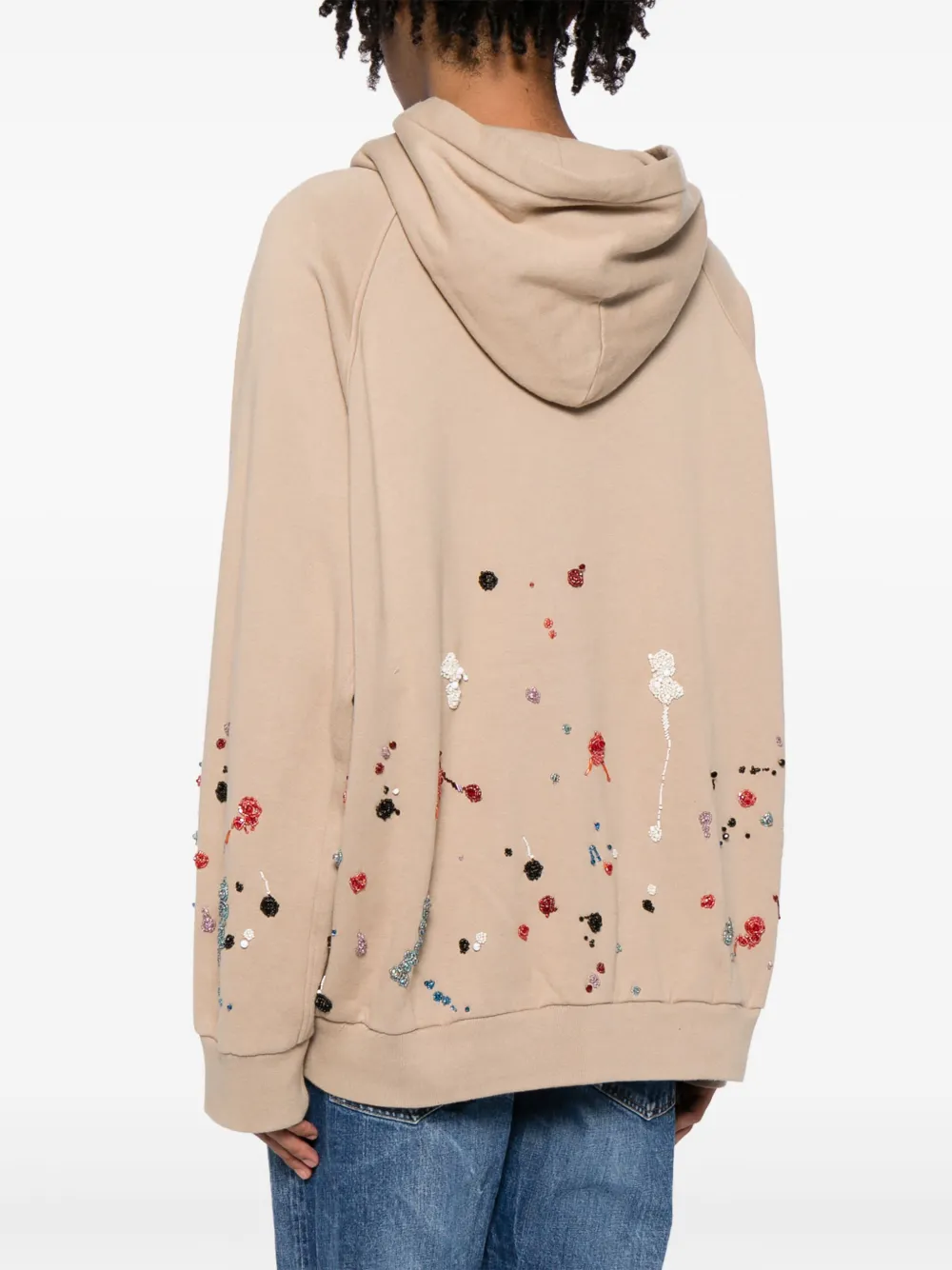 Undercover Hoodie verfraaid met kralen Beige