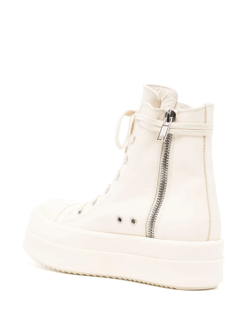 Shop Rick Owens Mega Bumper Leather Sneakers In White