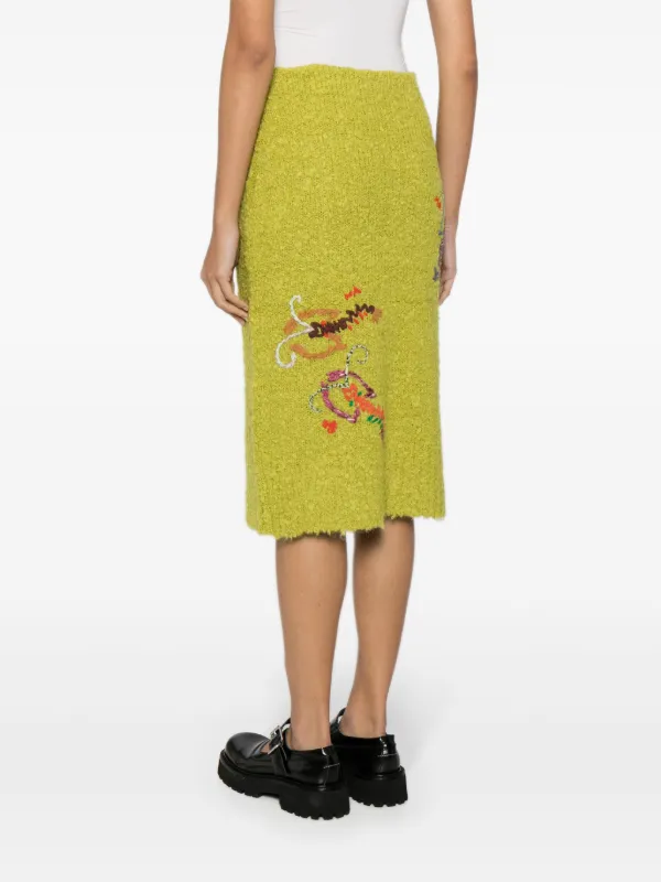 YANYAN KNITS Shrimp ブークレ スカート | グリーン | FARFETCH JP