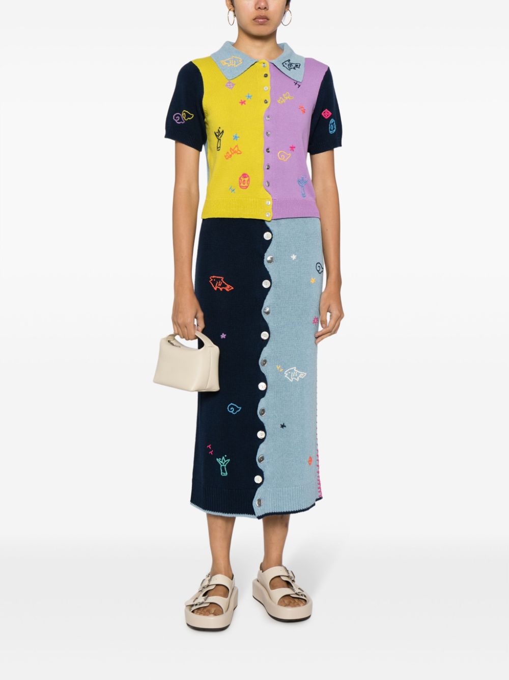 Shop Yanyan Knits Curious Cotton Cardigan In Multicolour