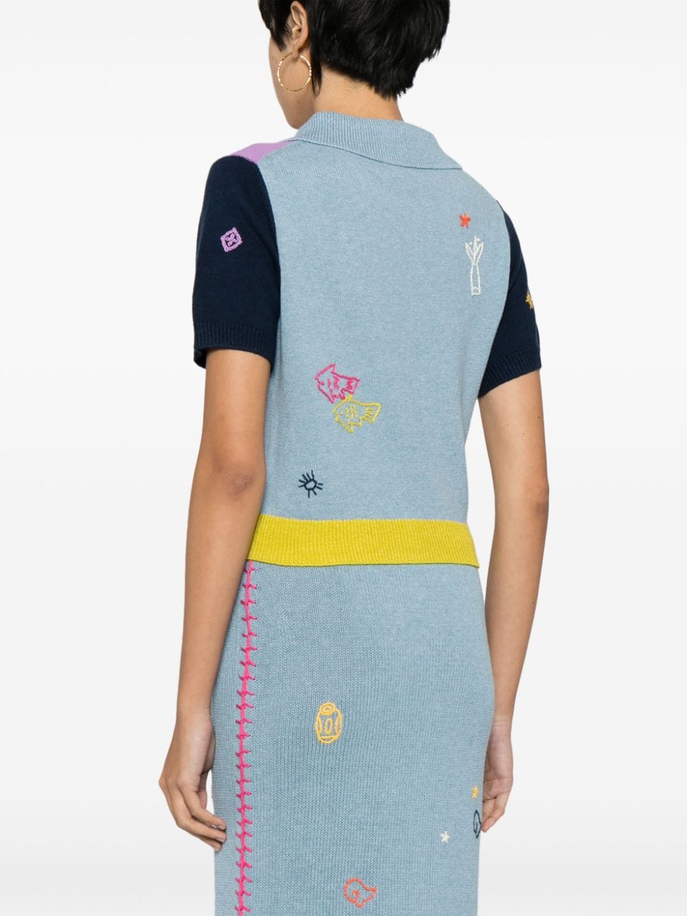 Shop Yanyan Knits Curious Cotton Cardigan In Multicolour