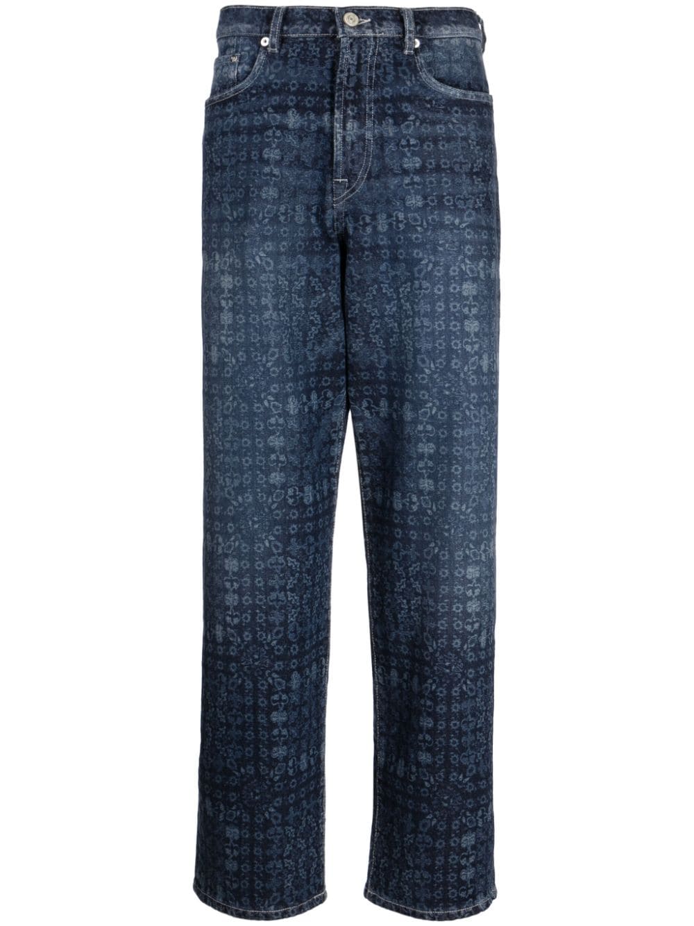 Ps By Paul Smith Laser-print Straight Jeans In Blue