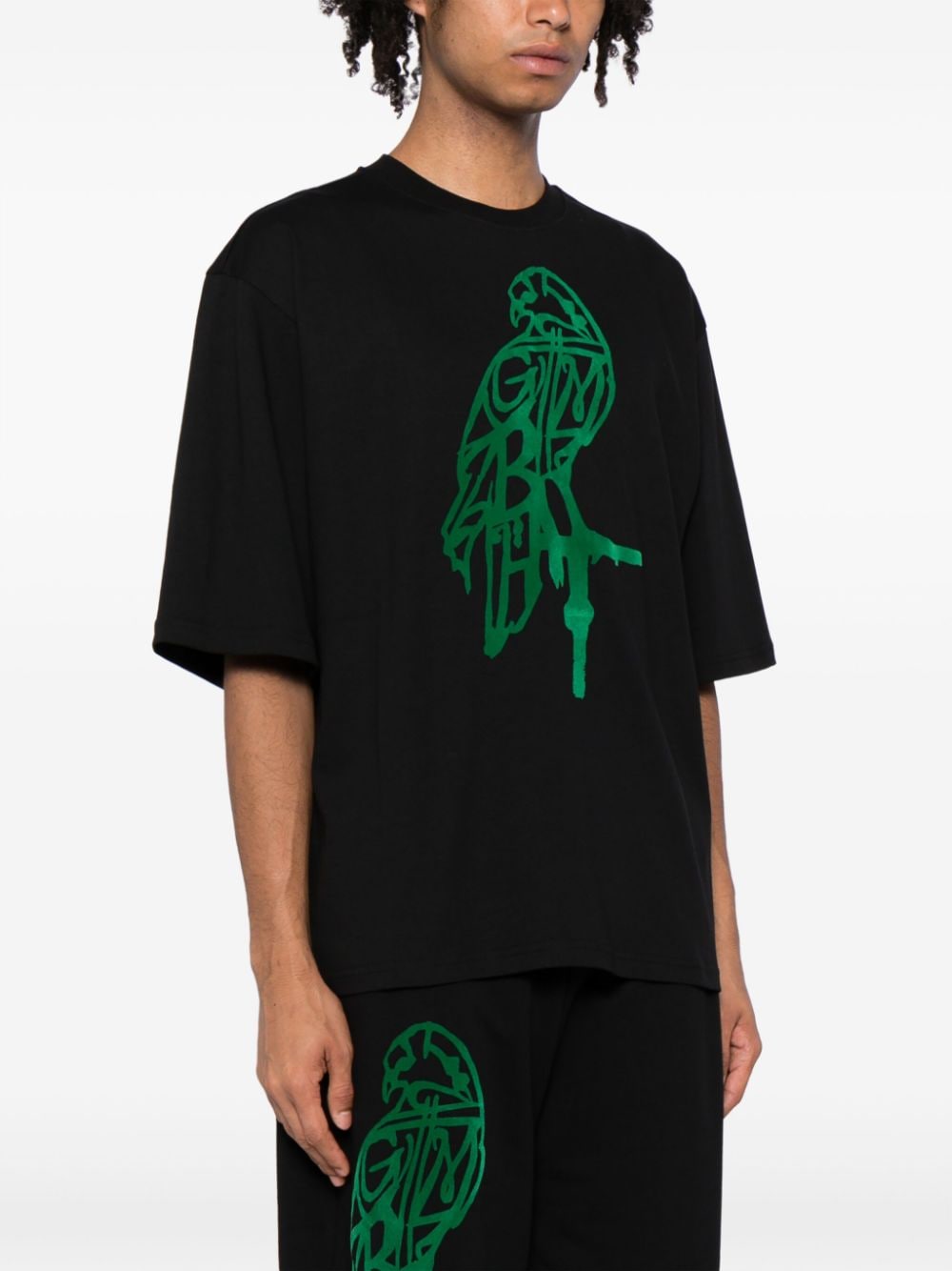 Shop Gmbh Graphic-print Organic Cotton T-shirt In Black