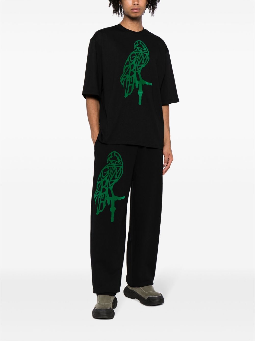 Shop Gmbh Graphic-print Organic Cotton T-shirt In Black