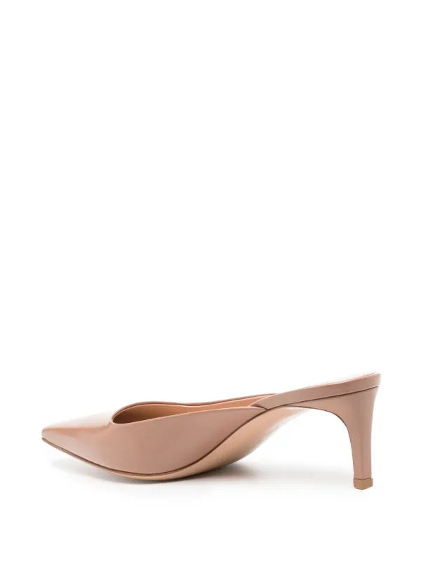 Gianvito Rossi Lindsay 65mm Leather Mules | Brown | FARFETCH