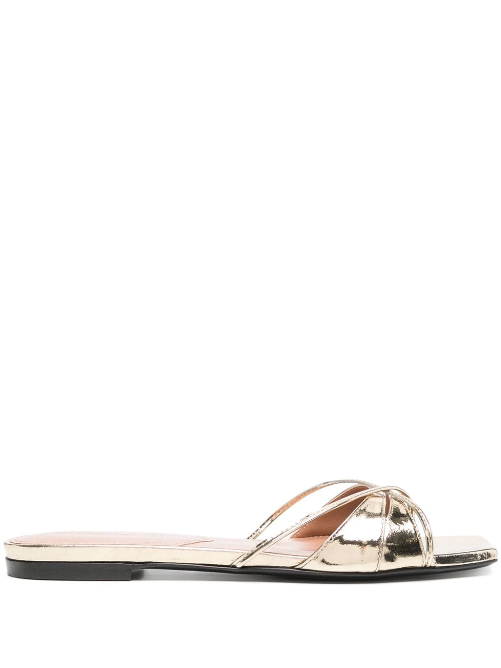 Shop D’accori Lust Leather Sandals In Gold