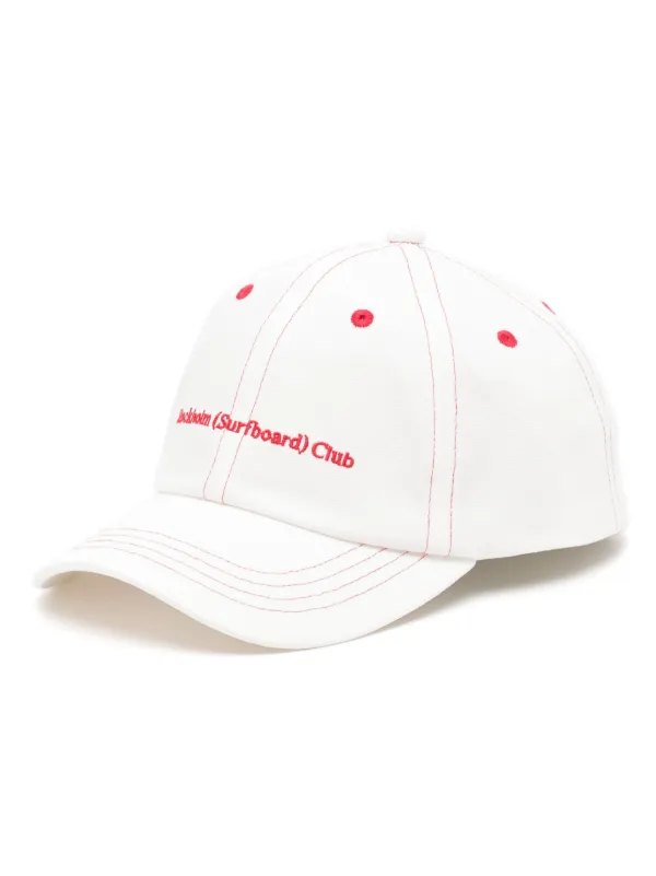 Stockholm Surfboard Club logo-embroidered Baseball Cap | White | FARFETCH