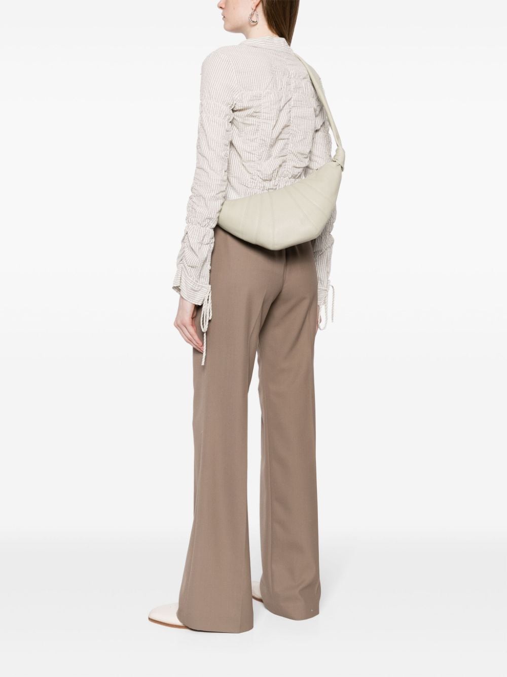 Shop Lemaire Croissant Crossbody Bag In Weiss