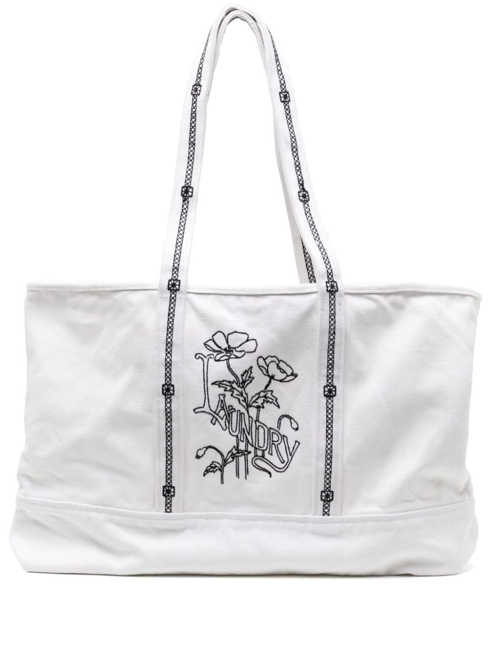 BODE Laundry embroidered tote bag - Bianco