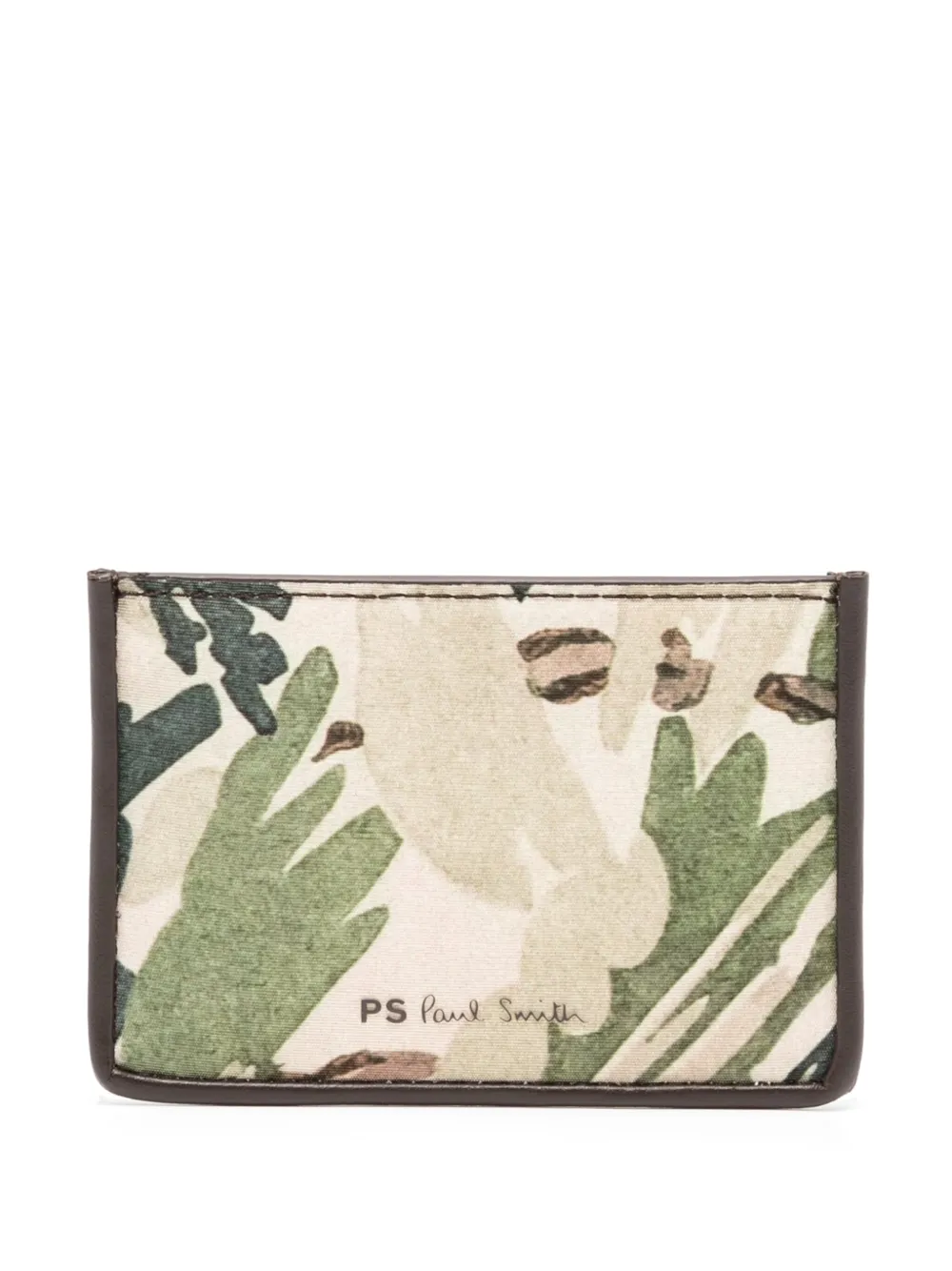 Ps By Paul Smith Camouflage-print Leather Cardholder In Multicolour