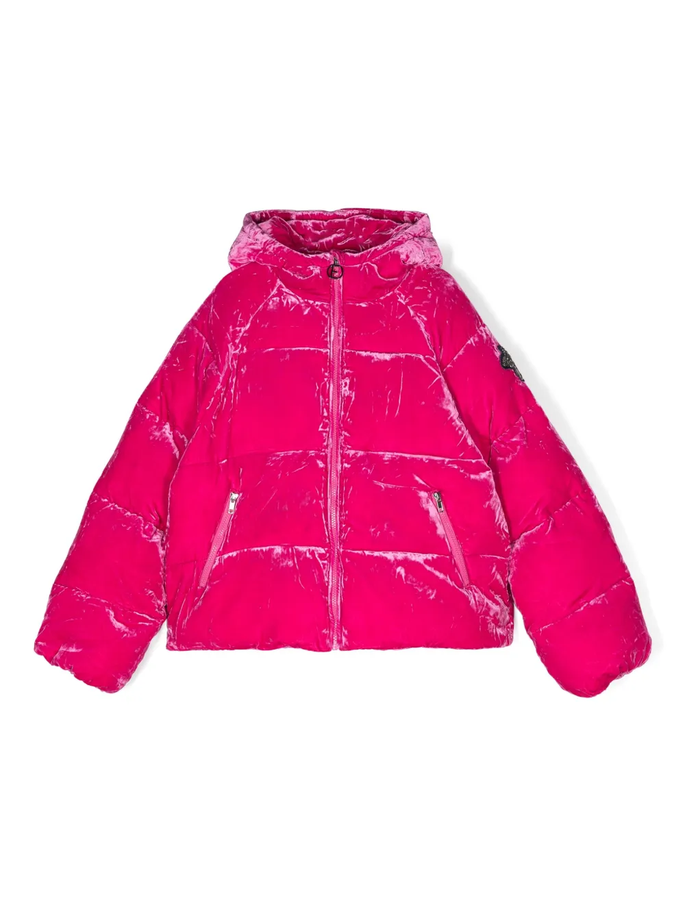 Er no Scervino Junior Donsjack met fluwelen afwerking Roze