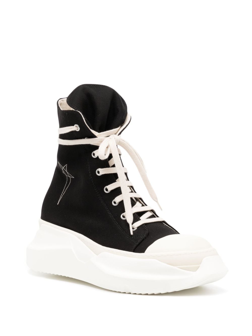 Rick Owens DRKSHDW star-embroidered lace-up sneakers - Zwart