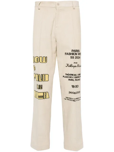 KidSuper embroidered-motif corduroy trousers