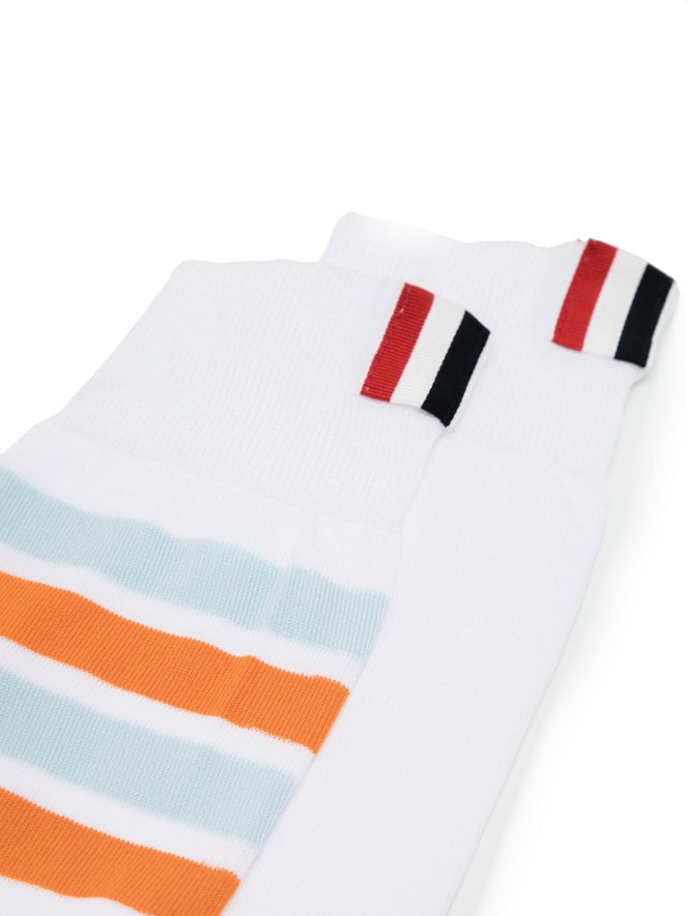 Shop Thom Browne Stripe-print Cotton Socks In White