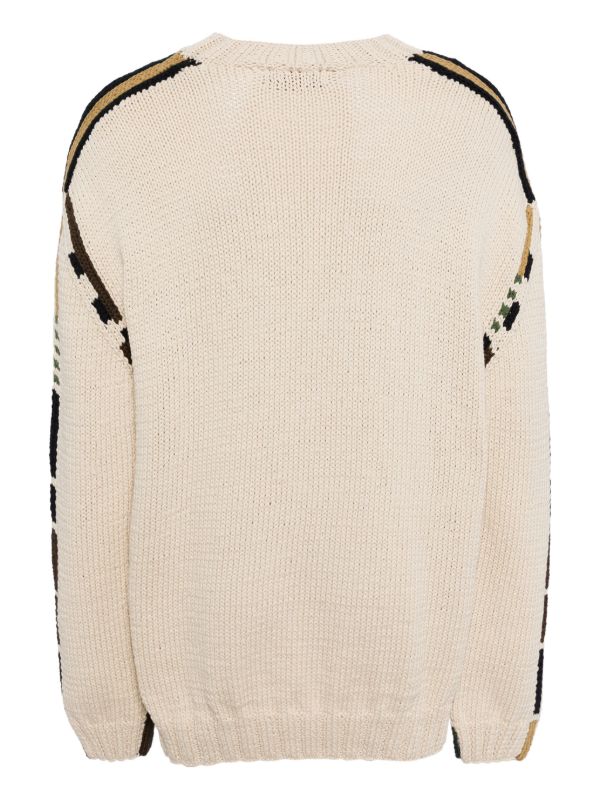 Casey Casey side-stripe ribbed-knit Jumper | Neutrals | FARFETCH PL