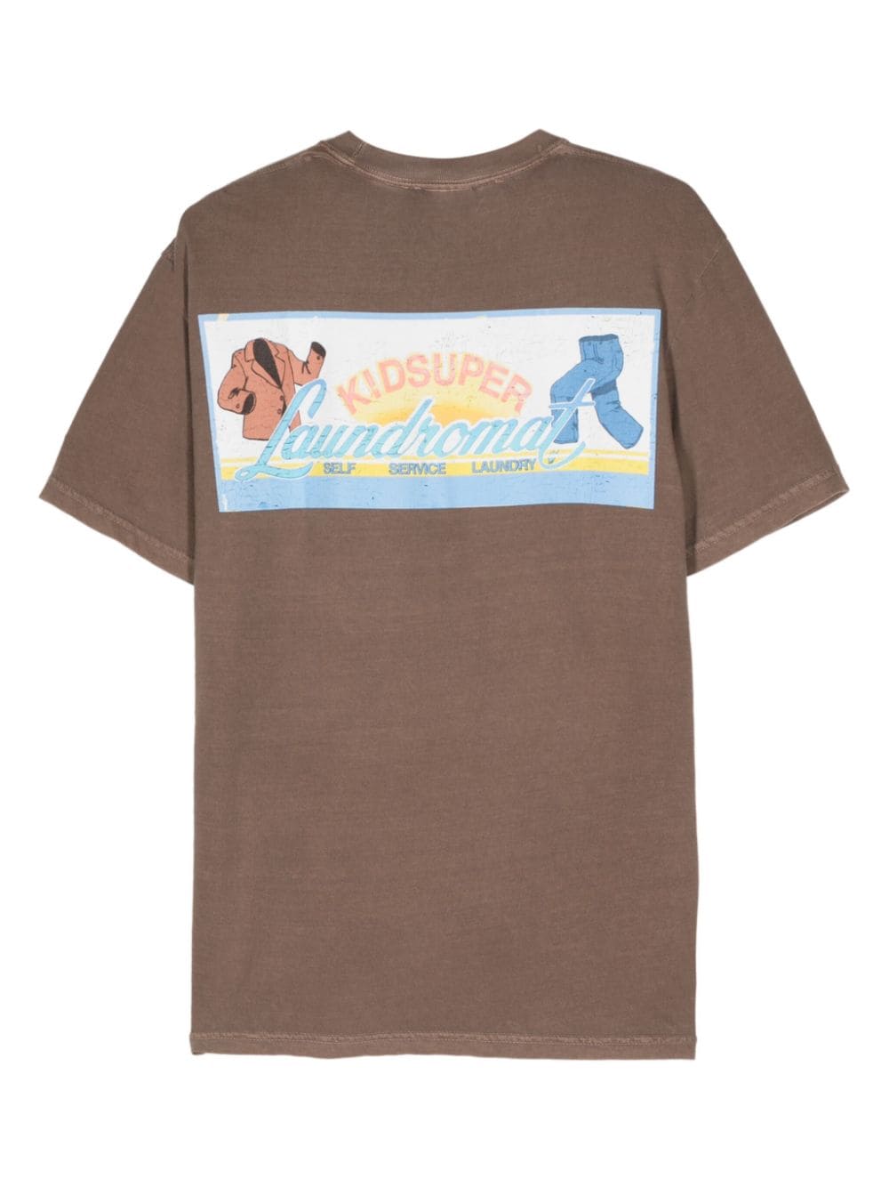 Shop Kidsuper Laundromat Graphic-print T-shirt In Brown
