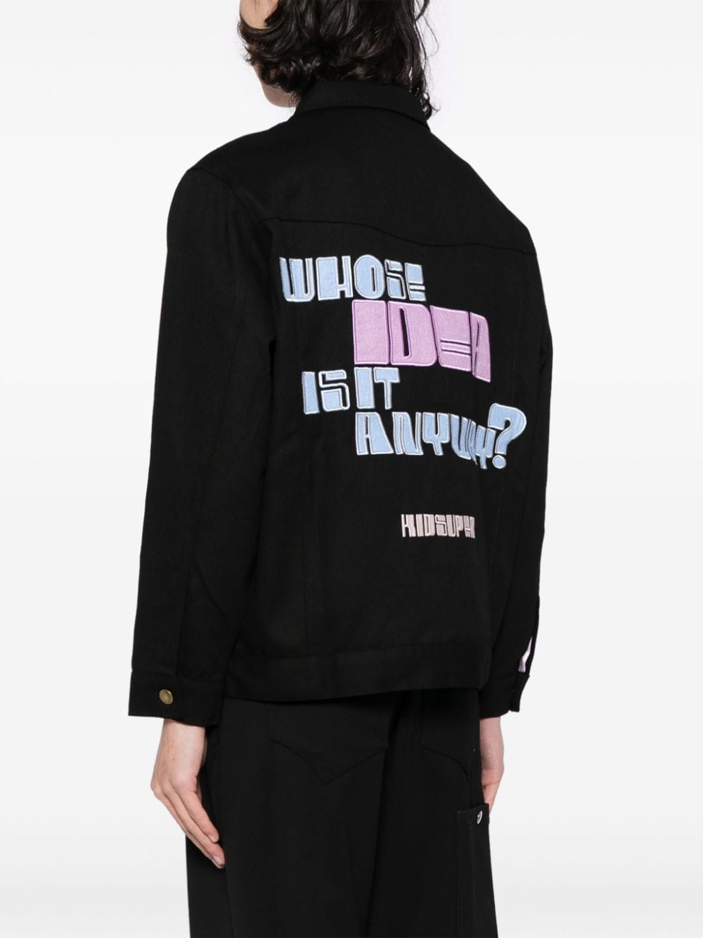 Shop Kidsuper Whose Idea Is It Anyway Cotton Jacket In Black