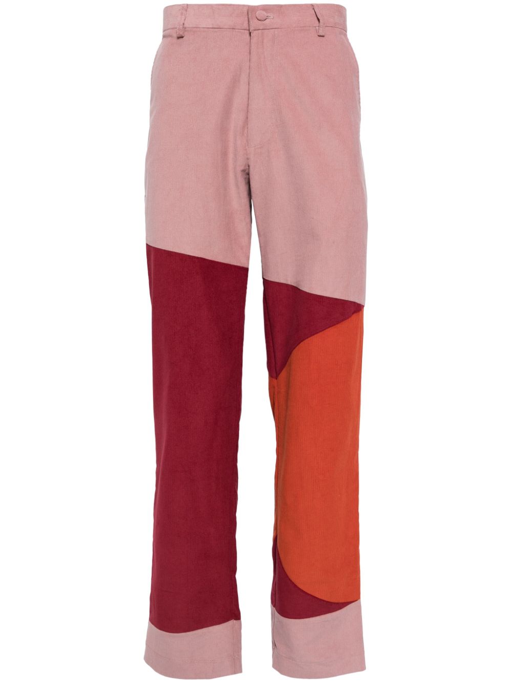colour-block corduroy trousers