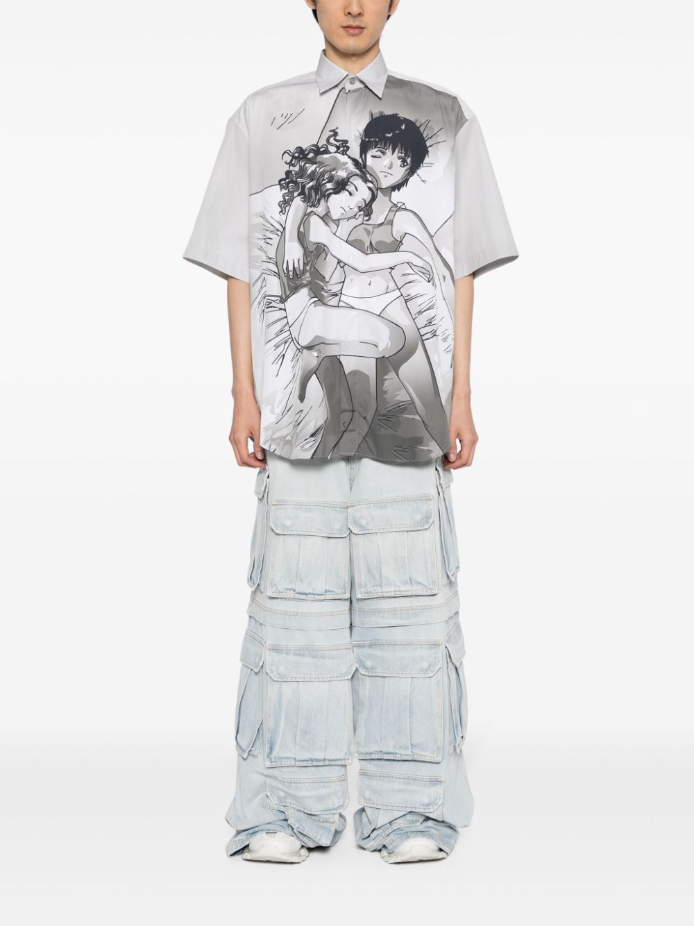 VETEMENTS Anime-print cotton shirt - Wit