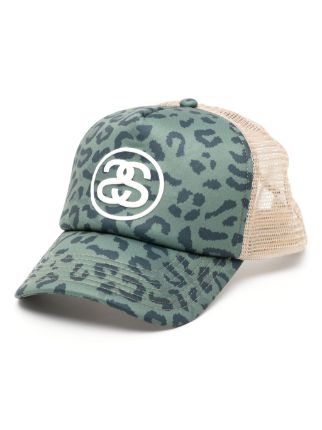 Stüssy leopard-print curved-peak Trucker Cap - Farfetch