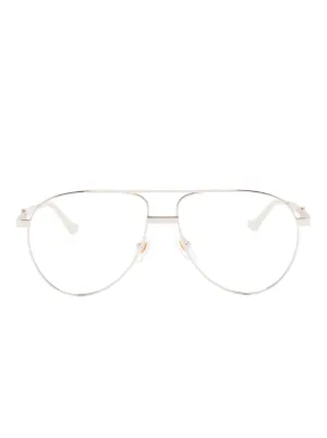 Gucci aviator metal hot sale glasses with web