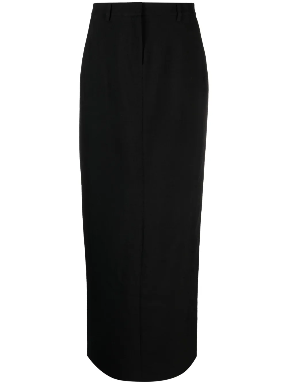Theory High-waisted Virgin Wool Maxi Skirt In Black