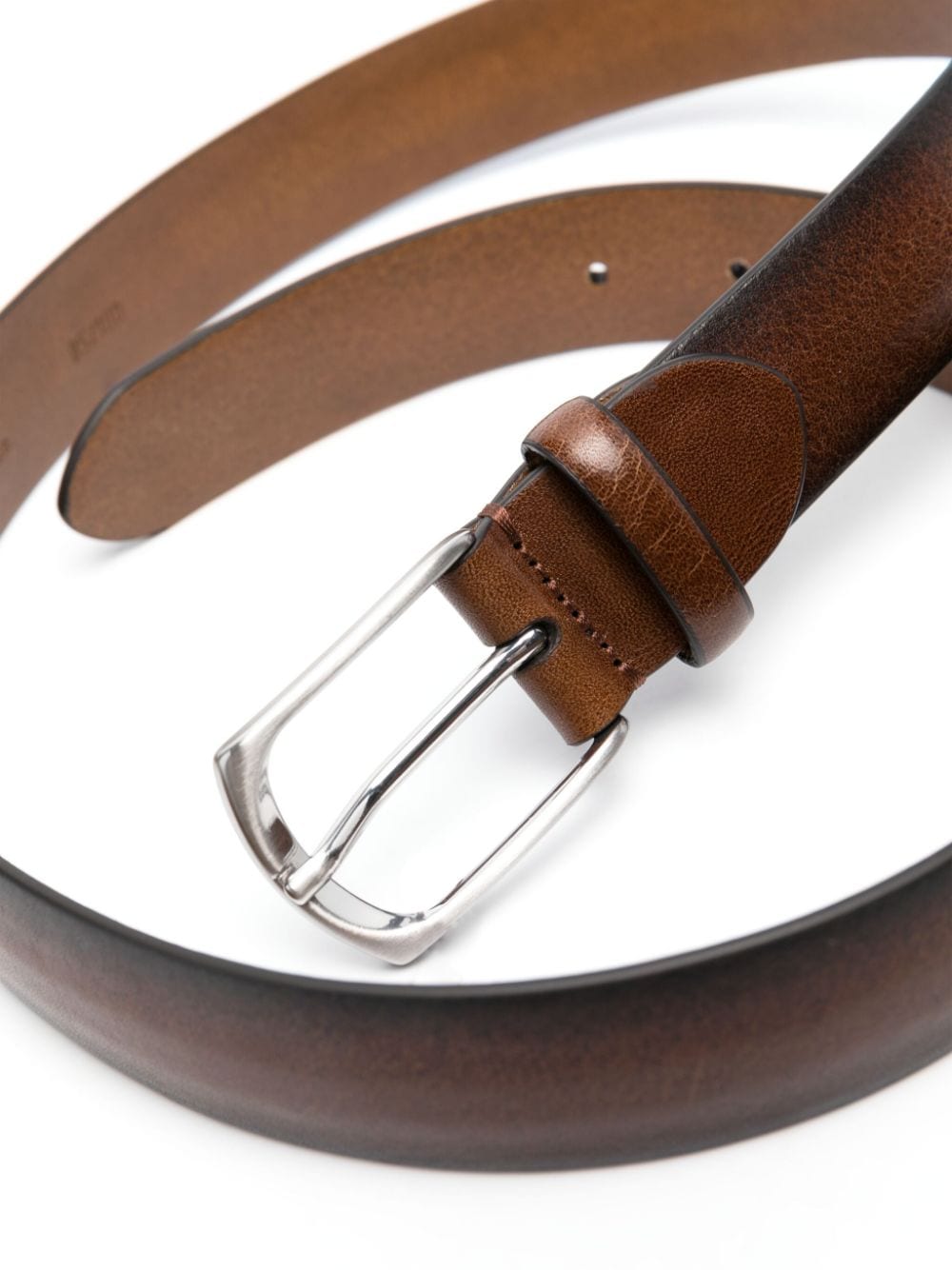 Canali smooth-grain leather belt Bruin