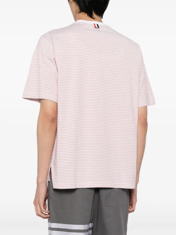 Tシャツ・カットソー Thom Browne White T-Shirt With Stripes Thom Browne Striped Linen T-shirt | White | FARFETCH PL