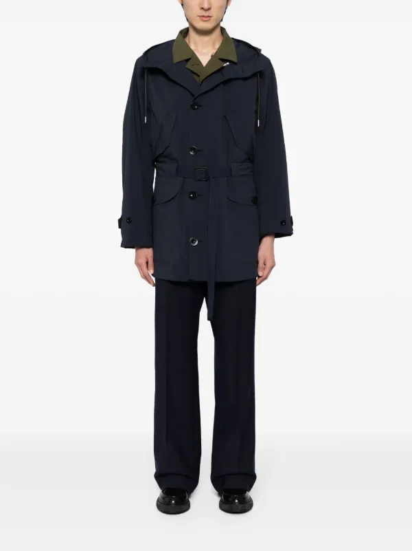 【送料&関税込】Sacai Khaki Nylon Coat Sacai single-breasted Coat | Green | FARFETCH BH